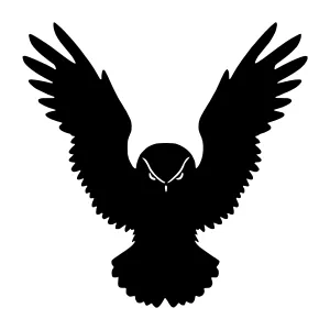 Black Eagle Silhouette Vector Graphic