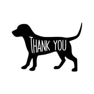 Thank You Dog Silhouette Vector