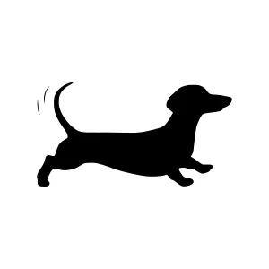 Dachshund Silhouette Running - Minimalist Vector