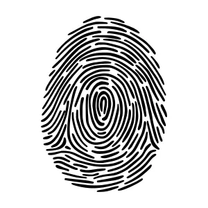 Fingerprint Icon - Black Outline Vector