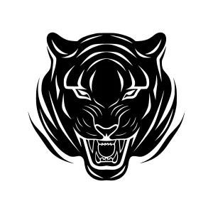 Black Panther Head Silhouette Vector Illustration