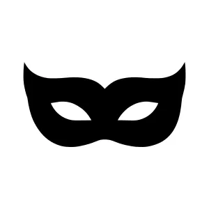Black Mask Icon - Vector Illustration