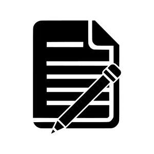 Document with Pencil - Vector Icon