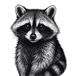 Detailed Raccoon Sketch Illustration