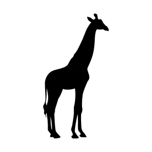 Giraffe Silhouette Black on White