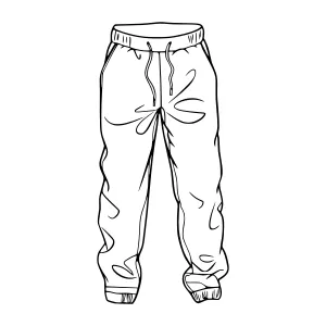 Black & White Sweatpants Sketch Illustration