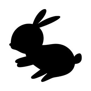 Cute Rabbit Silhouette Vector Illustration