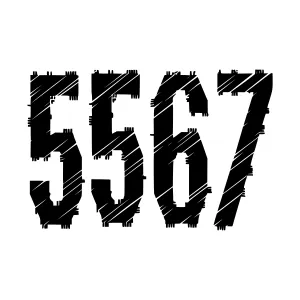Grunge Number 5567 - Black on White