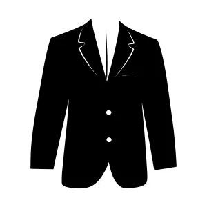 Black Suit Silhouette Vector Icon