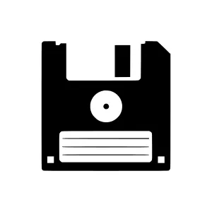 Retro Floppy Disk Icon - Vector Illustration
