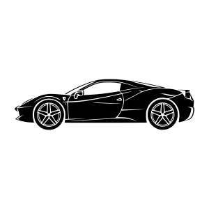 Black Car Silhouette Vector Illustration