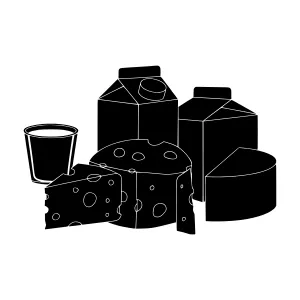 Black Cheese & Dairy Silhouette Collection