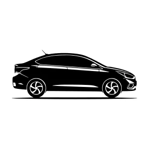 Black Car Silhouette Vector Illustration