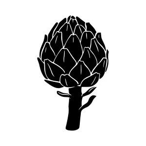 Black Artichoke Silhouette Vector Illustration