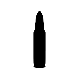 Black Bullet Silhouette Vector Icon