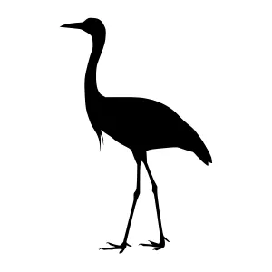 Black Crane Silhouette Vector Illustration
