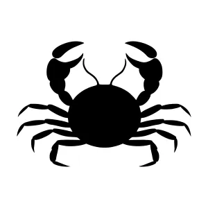 Black Crab Silhouette Vector Icon