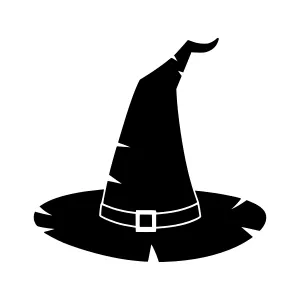 Black Witch Hat Silhouette Icon