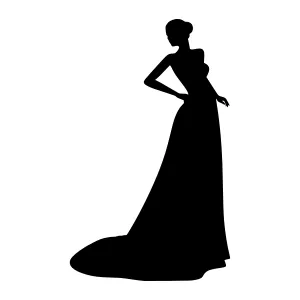 Elegant Silhouette Woman in Wedding Dress