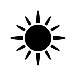 Black Sun Icon - Simple Solar Symbol
