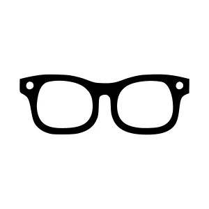 Black Glasses Icon - Vector Illustration