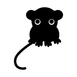 Cute Silhouette Mouse Graphic Vector