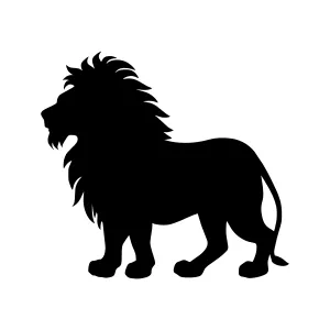 Silhouette Lion Graphic Vector Illustration