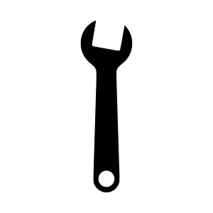 Black Wrench Icon - Simple Vector Illustration