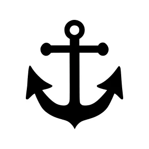 Black Anchor Icon - Nautical Symbol