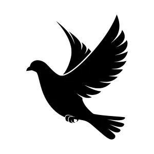 Black Dove Silhouette Vector Graphic