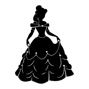 Silhouette Princess Dress - Elegant Black Outline