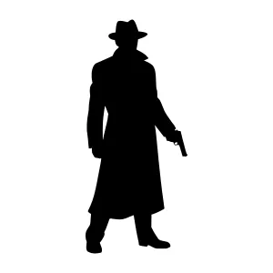 Silhouette Detective - Vintage Spy Style