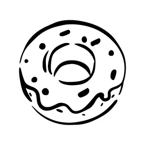 Minimalist Donut Icon - Black Outline