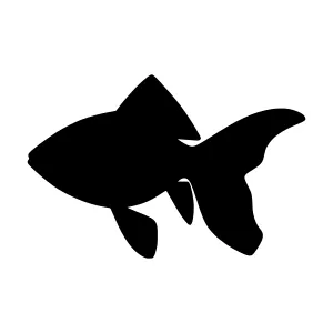 Black Goldfish Silhouette Vector Icon