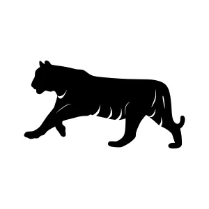 Silhouette Tiger Running - Vector Graphic