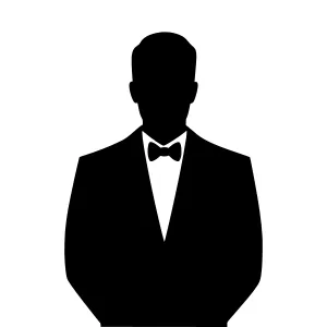 Silhouette Man in Suit with Bow Tie