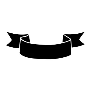 Black Ribbon Banner Graphic - Vector Illustration