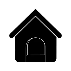 Simple House Icon - Black Outline