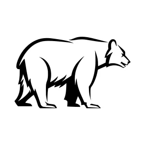 Black Bear Silhouette Vector Illustration