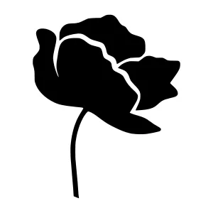 Black Flower Silhouette Vector Illustration