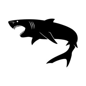 Black Shark Silhouette Vector Illustration