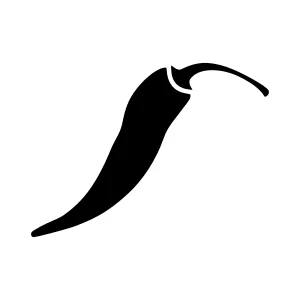 Black Chili Pepper Icon - Vector Illustration