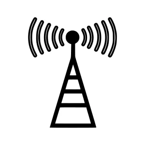 Wireless Signal Tower Icon - Vector Illustration