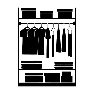 Minimalist Wardrobe Icon - Black Outline