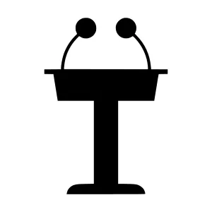Speech Podium Icon - Vector Illustration