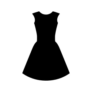 Silhouette Dress Icon - Minimalist Fashion Vector