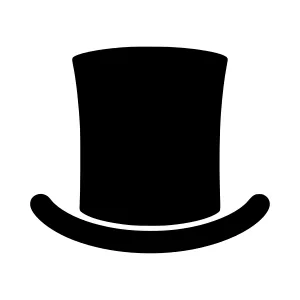 Black Top Hat Icon - Vector Illustration