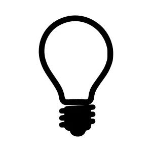 Black Lightbulb Icon - Simple Outline