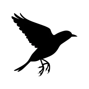 Silhouette Bird Flying - Minimalist Vector Graphic