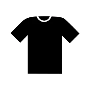 Black T-Shirt Icon - Vector Illustration